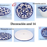 Cuenco conico decoración azul 14
